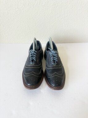 Allen Edmonds Men's Neumok Navy Blue Wing Tip Oxford Dress Shoes Size 9.5 4065